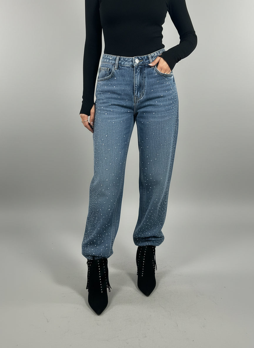 Crystals edge denim - Boutique Noor 