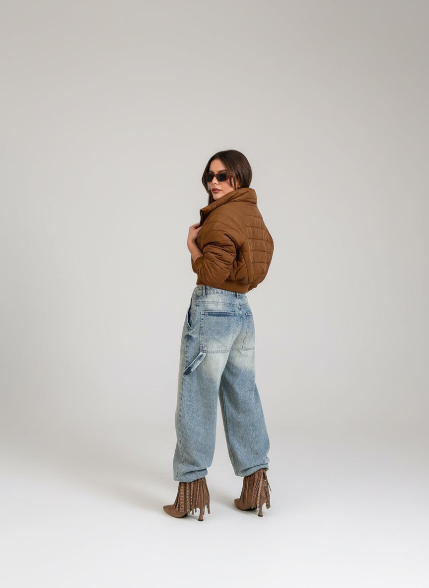 Puff short stomach jacket - Boutique Noor 