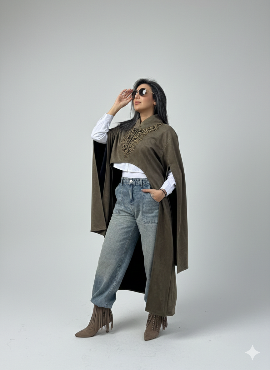 noor sleeves cape - Boutique Noor 