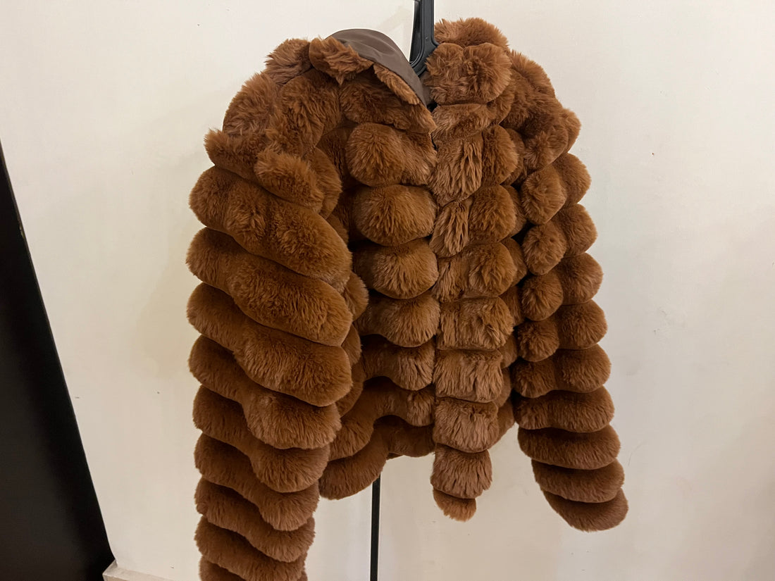 Brown Fur jacket - Boutique Noor 