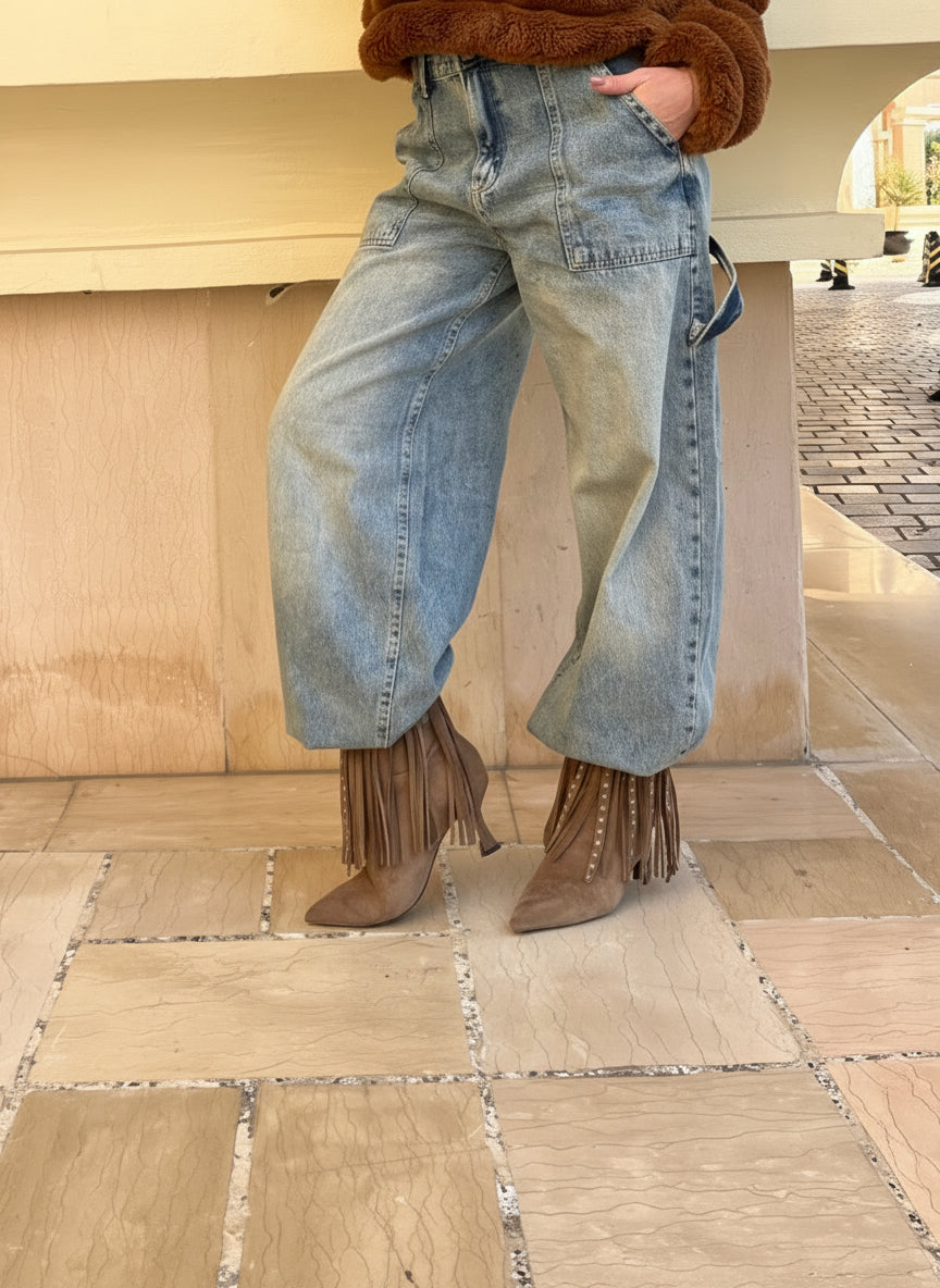 Dusty wide denim - Boutique Noor 