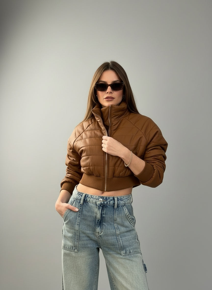 Puff short stomach jacket - Boutique Noor 