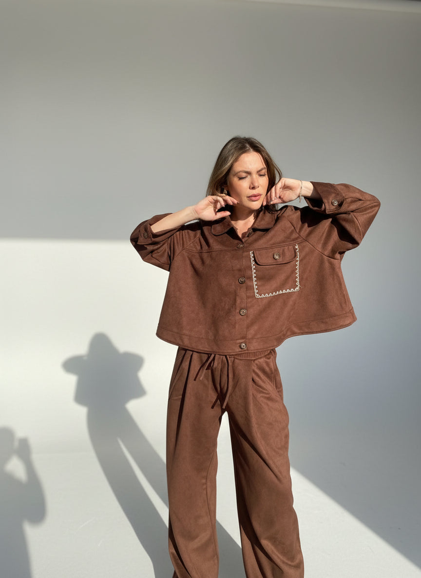 Brown zara suit - Boutique Noor 